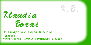 klaudia borai business card